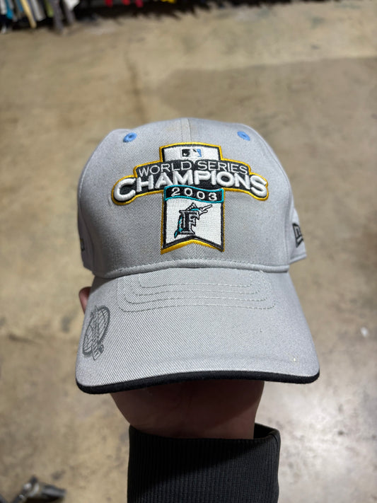 2003 Florida Marlins Champions Dad Hat - Grey