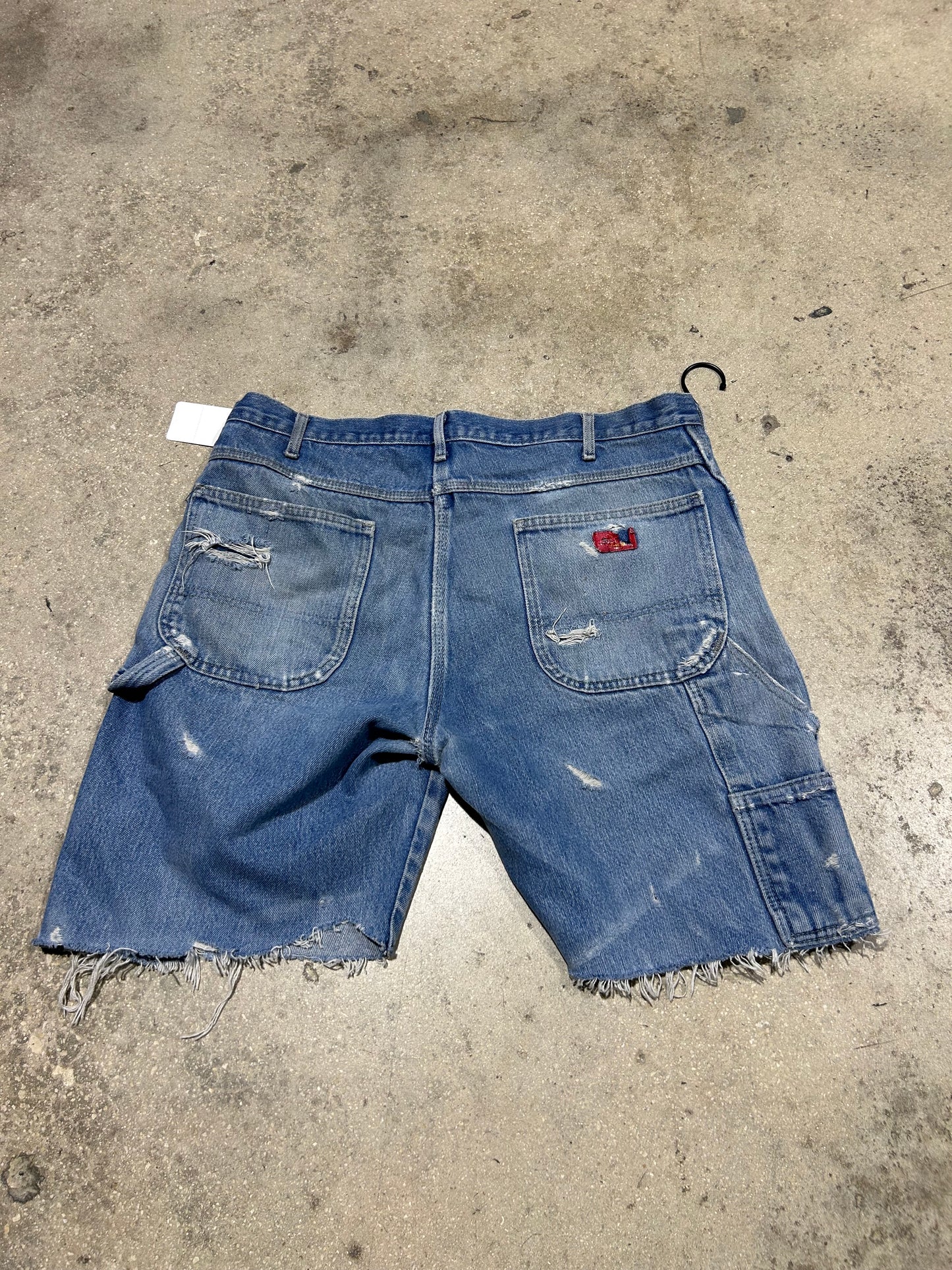 Trashed Dickies Carpenter Shorts - Light Blue Size 36