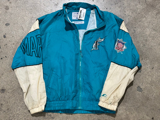 Starter Florida Marlins Jacket - Teal Size Medium