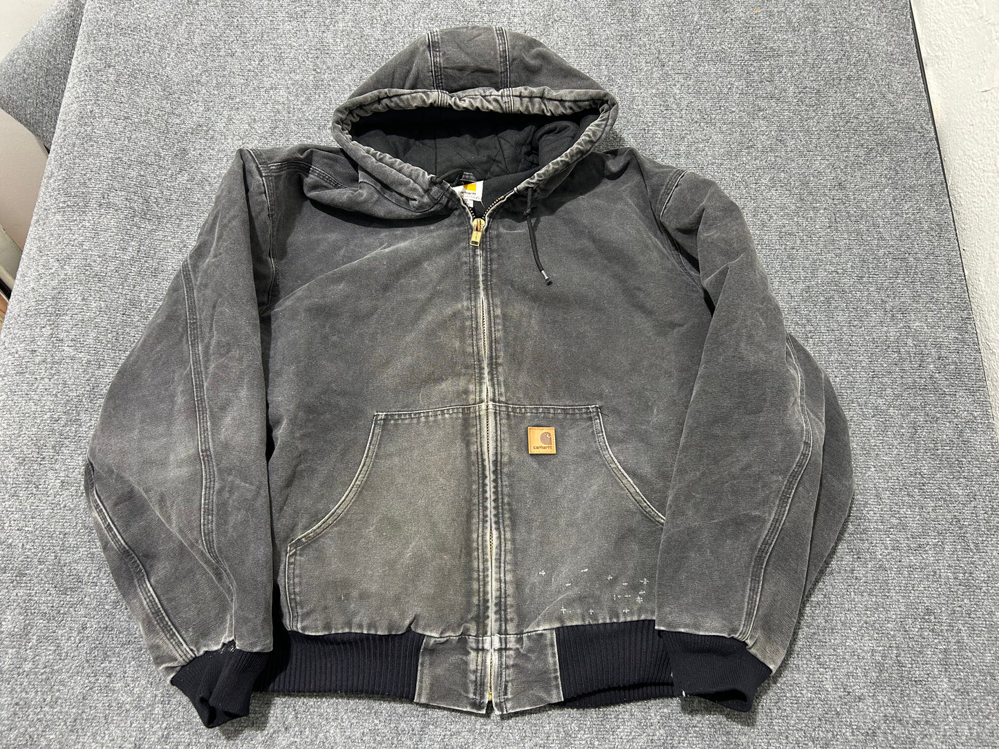 Carhartt Hooded Work Jacket - Gray Size XXL