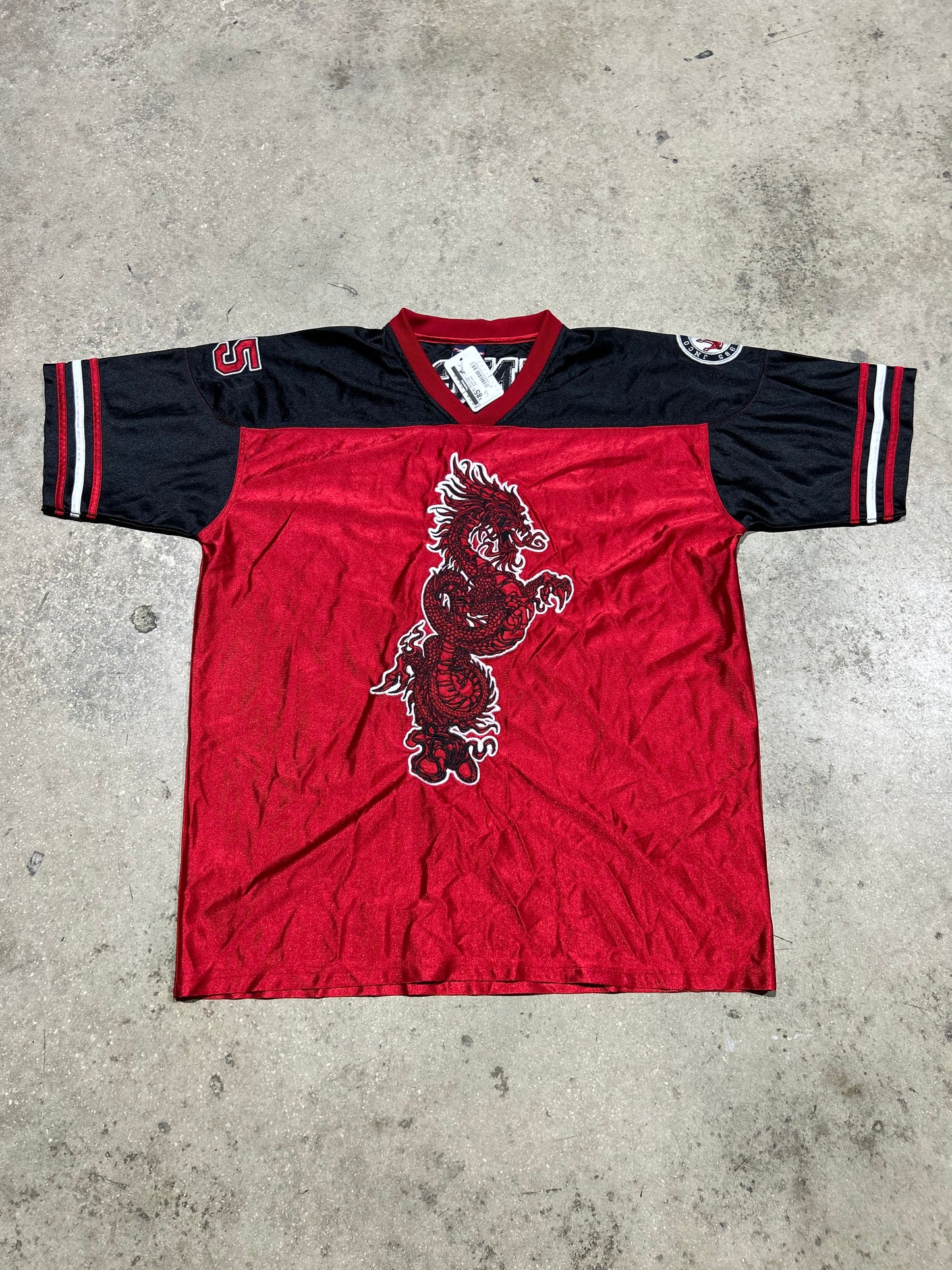 JNCO Dragon Football Jersey #85 - Black/Red Size Large