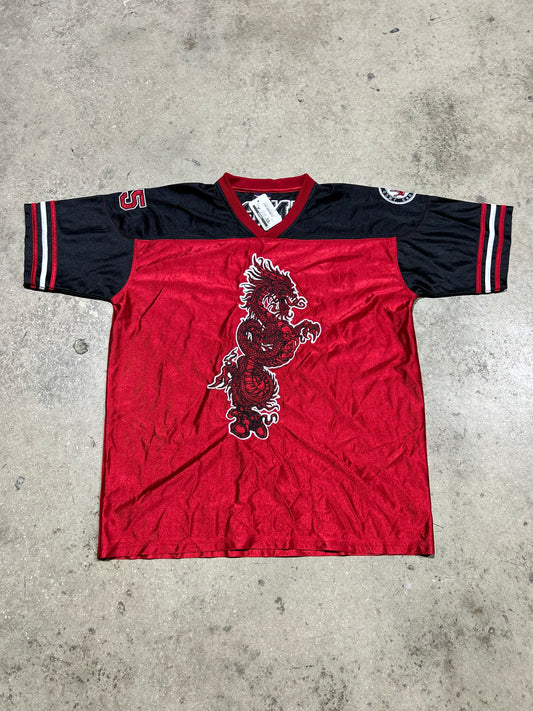 JNCO Dragon Football Jersey #85 - Black/Red Size Large