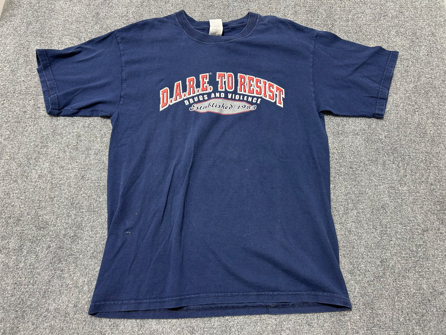 DARE To Resist Drug Tee - Navy Size Large