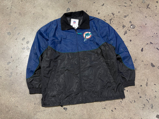 Miami Dolphins Rain Jacket - Navy/ Black Size Large