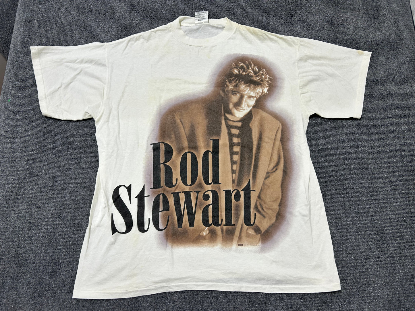 1996 Rod Stewart In The Round Tour Tee - White Size XL