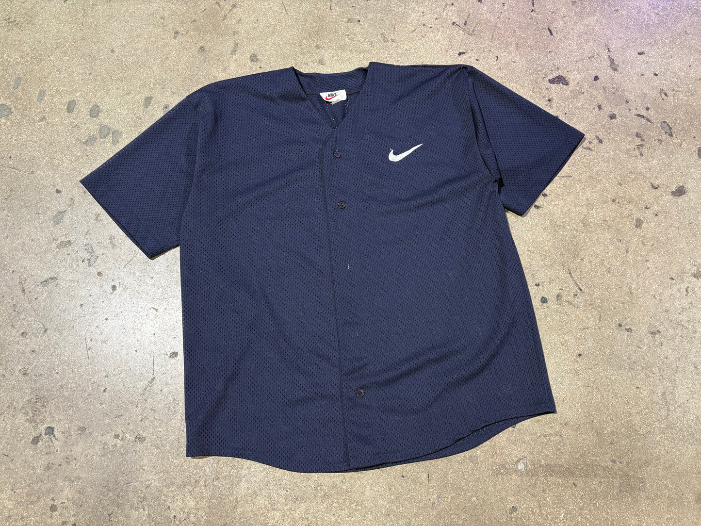 Nike Mesh Baseball Jersey - Navy Size XL
