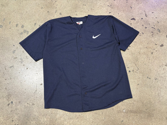Nike Mesh Baseball Jersey - Navy Size XL