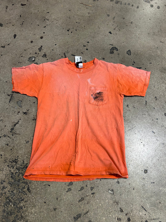 2005 Thrashed Harley Davidson Gettysburg Tee - Faded Orange Size Large