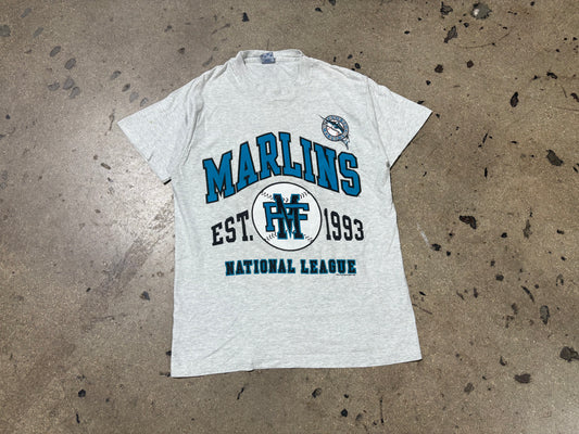 1997 Salem Florida Marlins Tee - Grey Size Medium