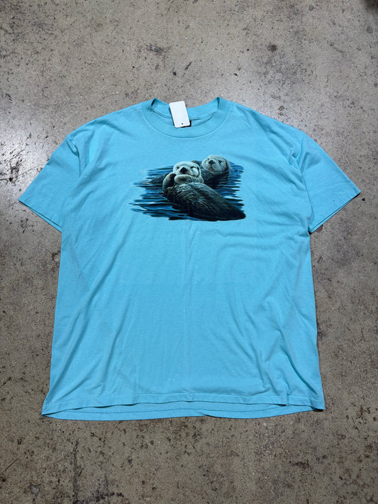 Otters Tee - Baby Blue Size XXXXL (28.5x34)
