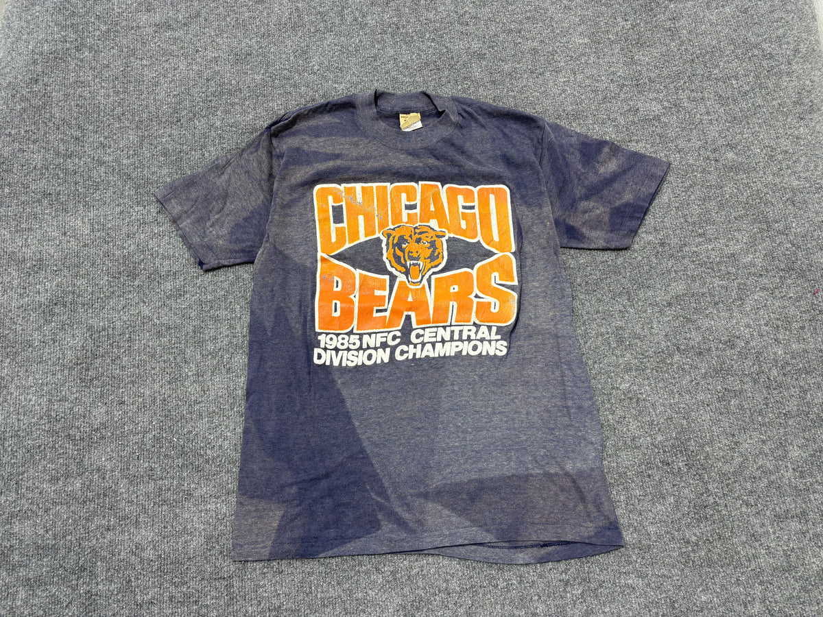 1985 Faded Chicago Bears NFC Central Champs Tee - Navy Size Large