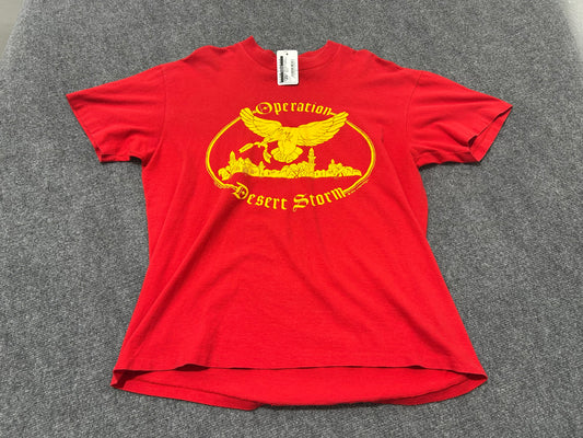 1990 Operation Desert Storm Tee - Red/Yellow Size XL