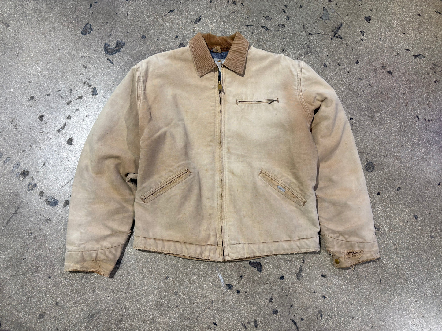 Carhartt Detroit Jacket - Washed Khaki Size Large
