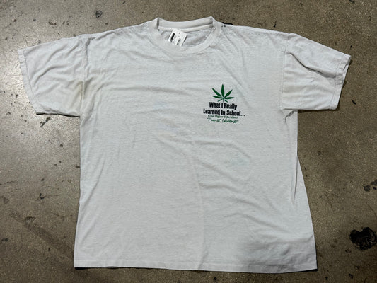 90s What I Learned/Higher Education Tee - White Size XL