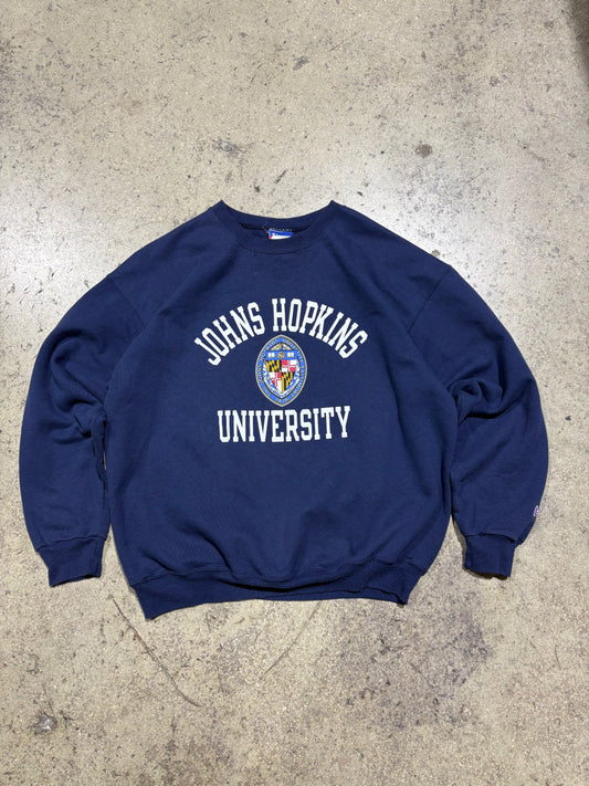Johns Hopkins University Crewneck - Blue Size Large