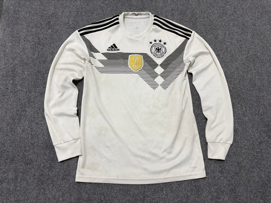 2014 Adidas Germany Long Sleeve Soccer Jersey - White Size Small