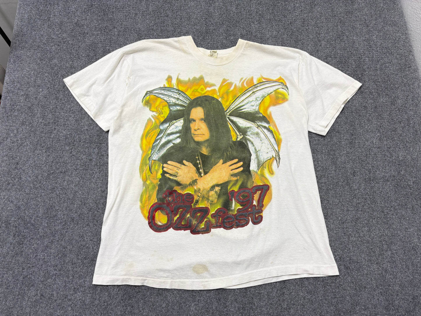 1997 Ozzfest Ozzy Wings Tee - White Size XL