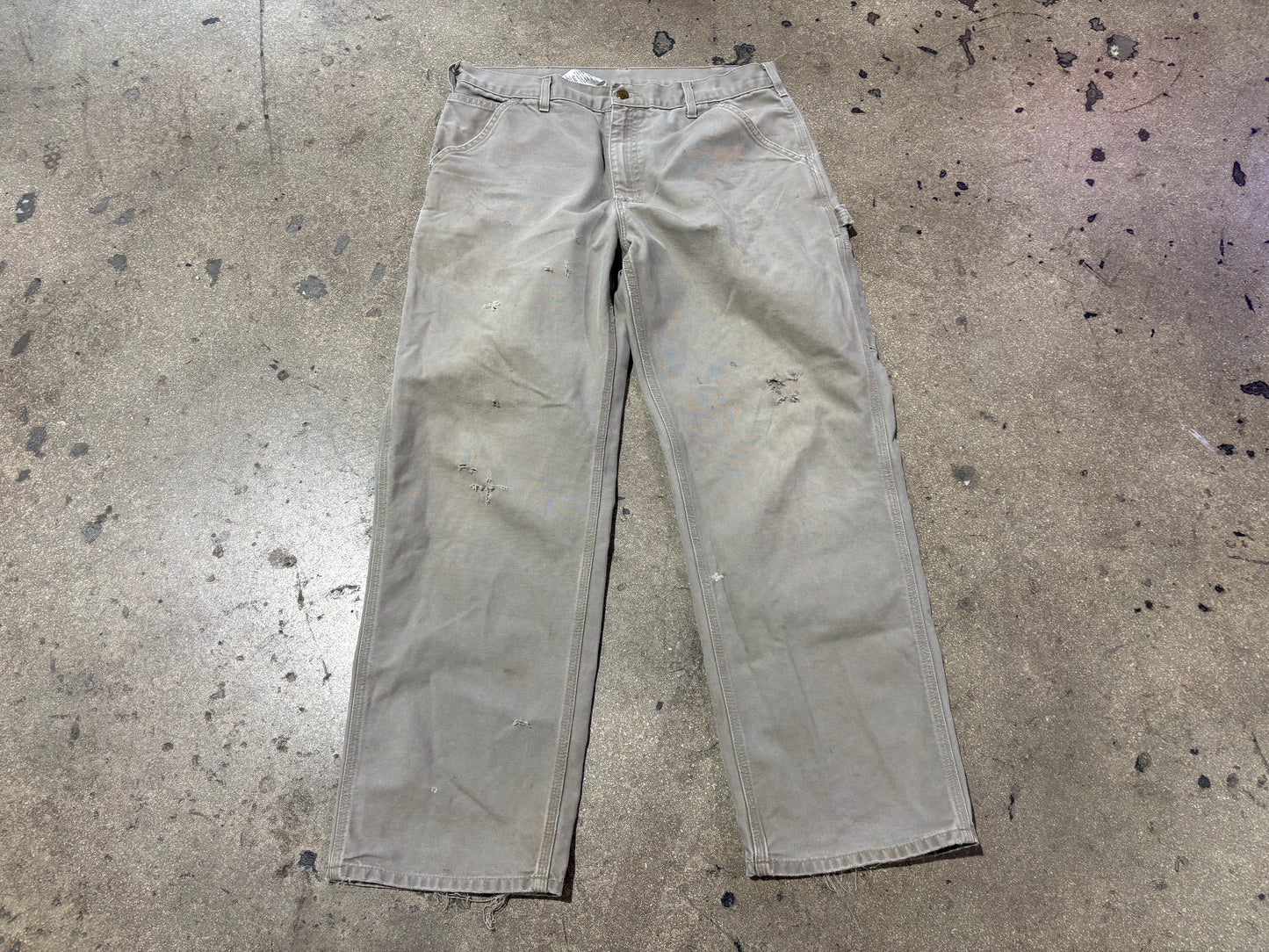 Carhartt Carpenter Work Pants - Light Khaki Size 34 x 32