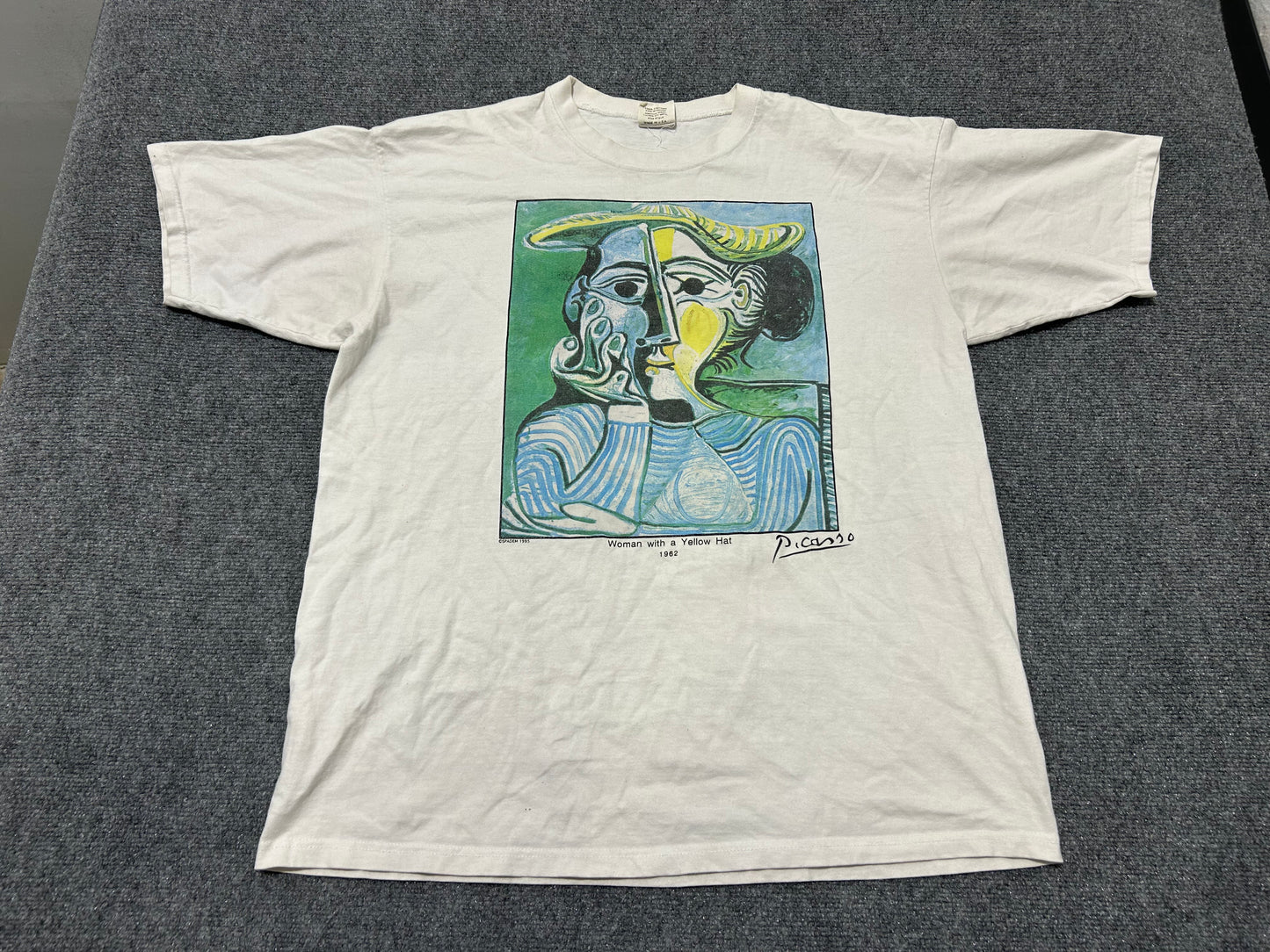 Picasso Woman With Yellow Hat Tee - White Size XL(con)