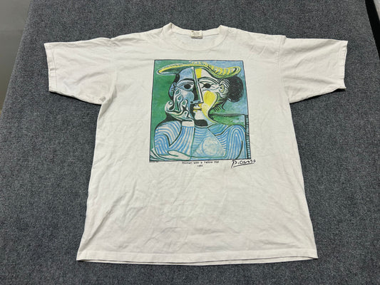 Picasso Woman With Yellow Hat Tee - White Size XL(con)