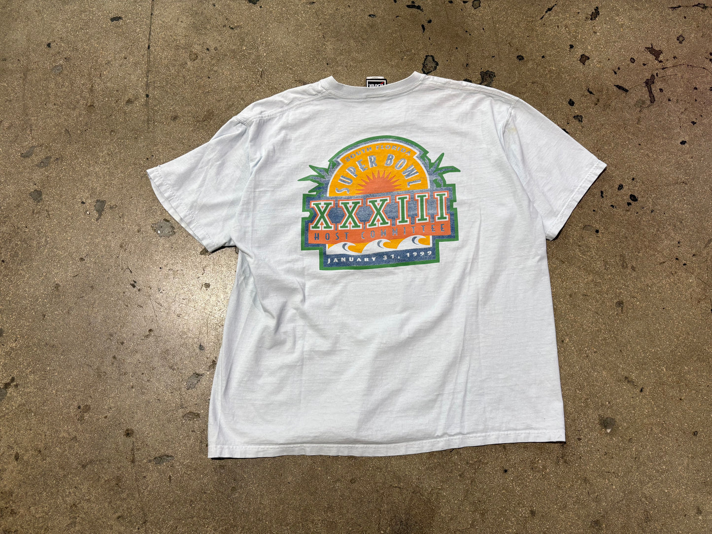 1999 Pro Player Super Bowl XXXIII Tee - Light Blue Size XL