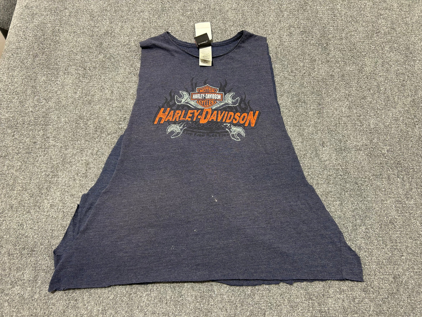 Harley Davidson Wrenches Cutoff Tee - Ash Navy Size XL