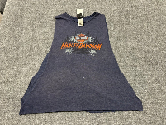 Harley Davidson Wrenches Cutoff Tee - Ash Navy Size XL