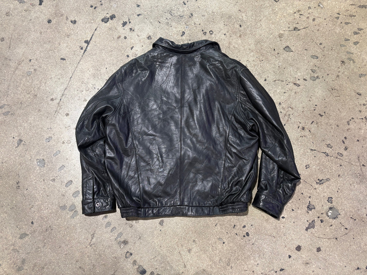 Jones New York 100% Leather Jacket - Black Size Large
