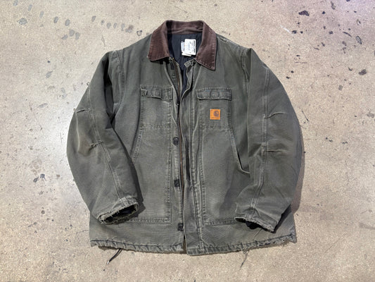 Carhartt Cord Collar Jacket - Olive/Brown Size XXL