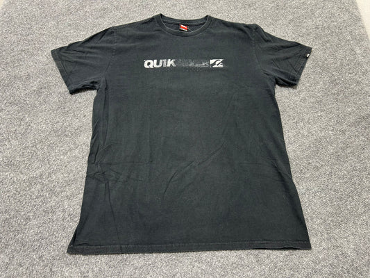 Quicksilver Spell Out Logo Tee - Black Size Large