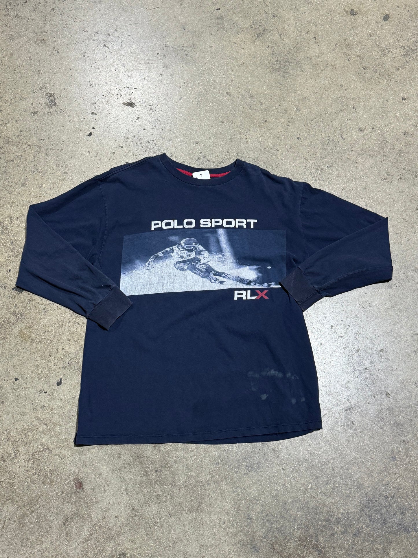 Polo Sport RLX Skiing Longsleeve Tee - Navy Size XL