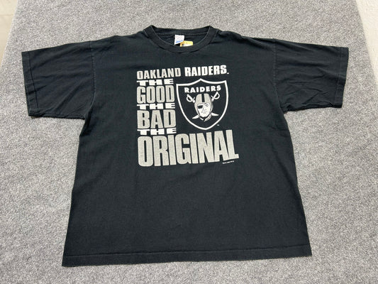 1995 Oakland Raiders The Good The Bad Tee - Black size XXL