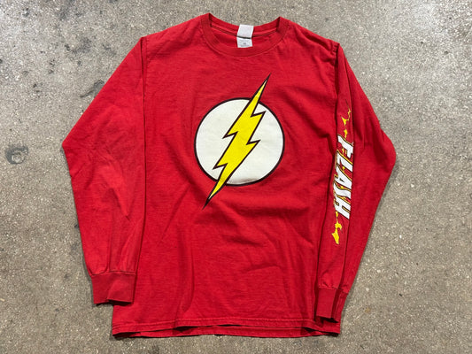 2000 DC Comics The Flash Longsleeve Tee - Red Size Medium