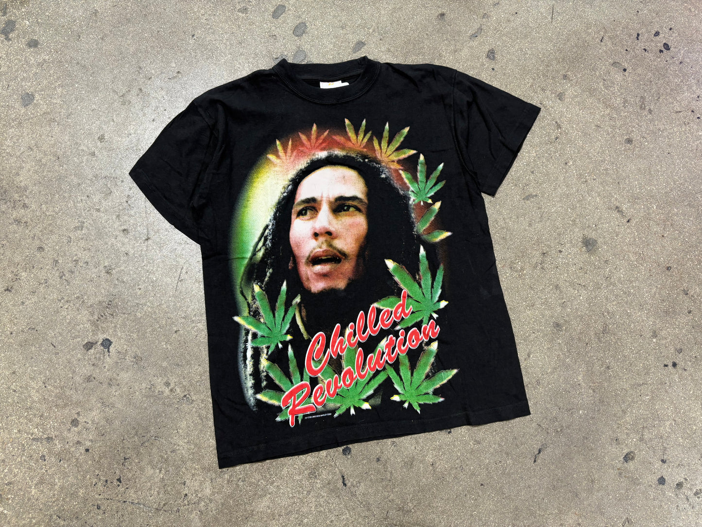 2002 Bob Marley Chilled Revolution Tee - Black Size Medium