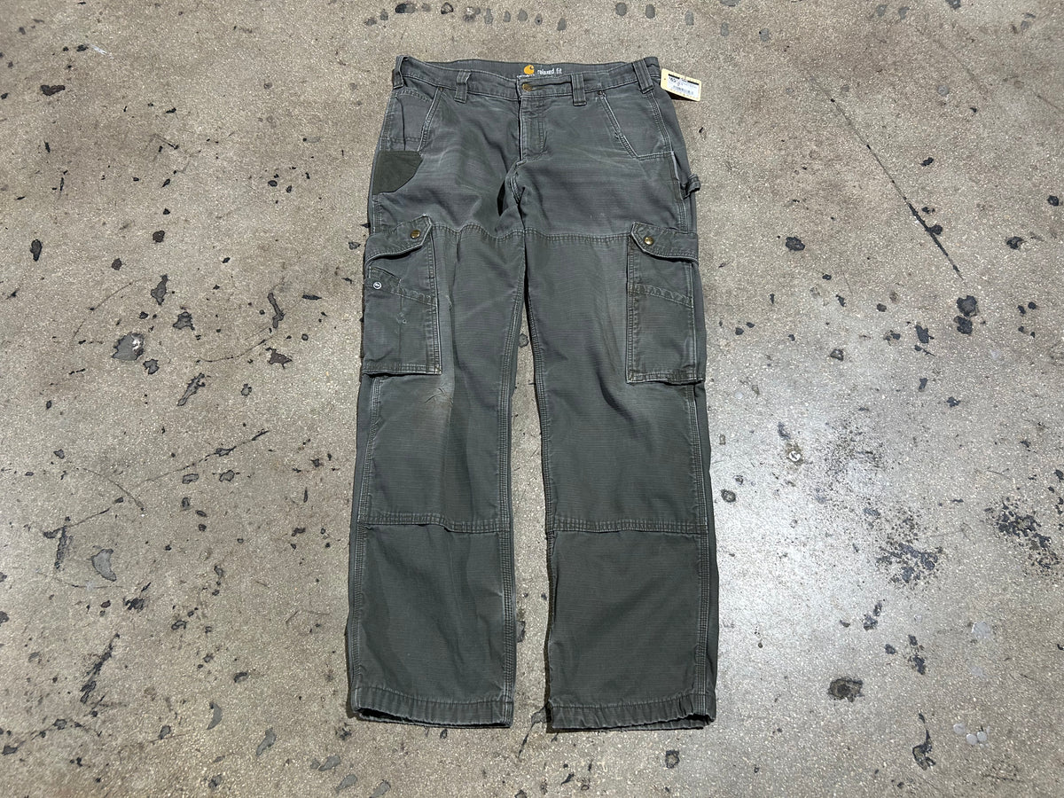 Carhartt Double Knee Cargo Pants - Gray Size 34x32