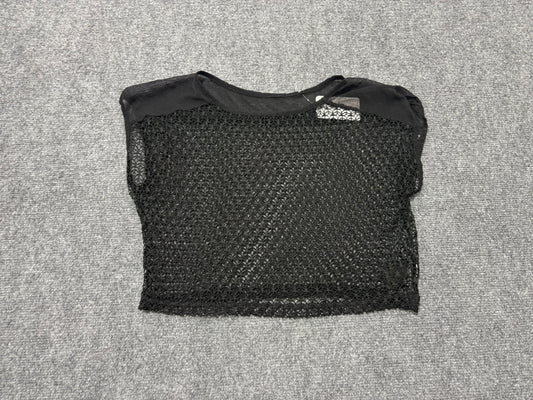 Bebe Lace Mesh Crop Top - Black Size Medium