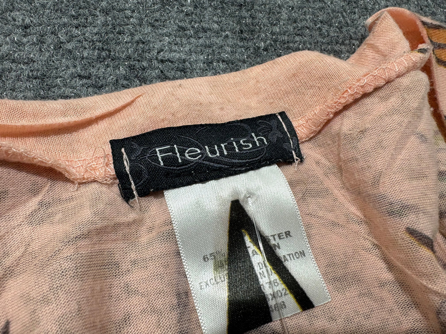 Y2K Fleurish Tattoo Top - Pink Size Medium