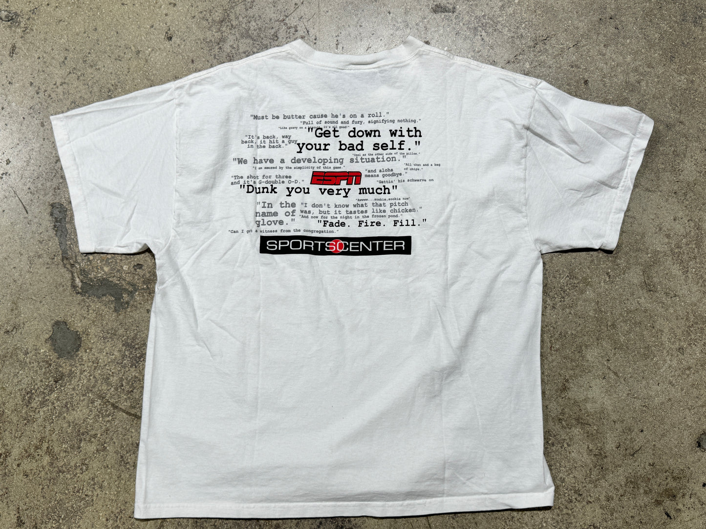 SportsCenter Quotes Tee - White Size Large