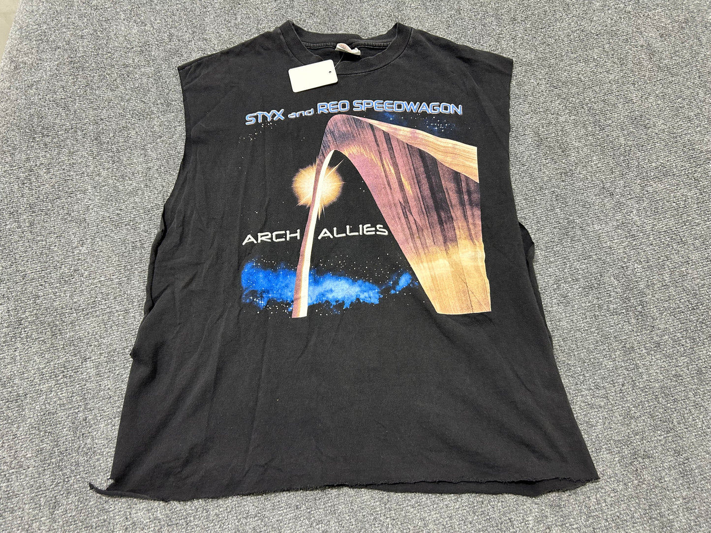 Cutoff Sleeveless 2000 Styx And Reo Speedwagon Arch Allies Tee - Black Size XL