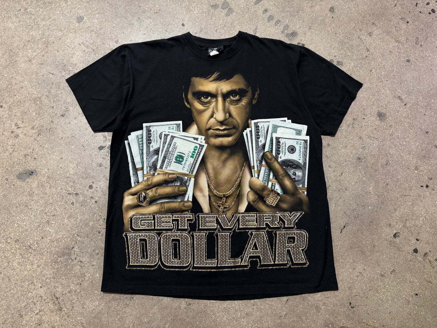 Scarface Get Every Dollar Bling Tee - Black Size XL