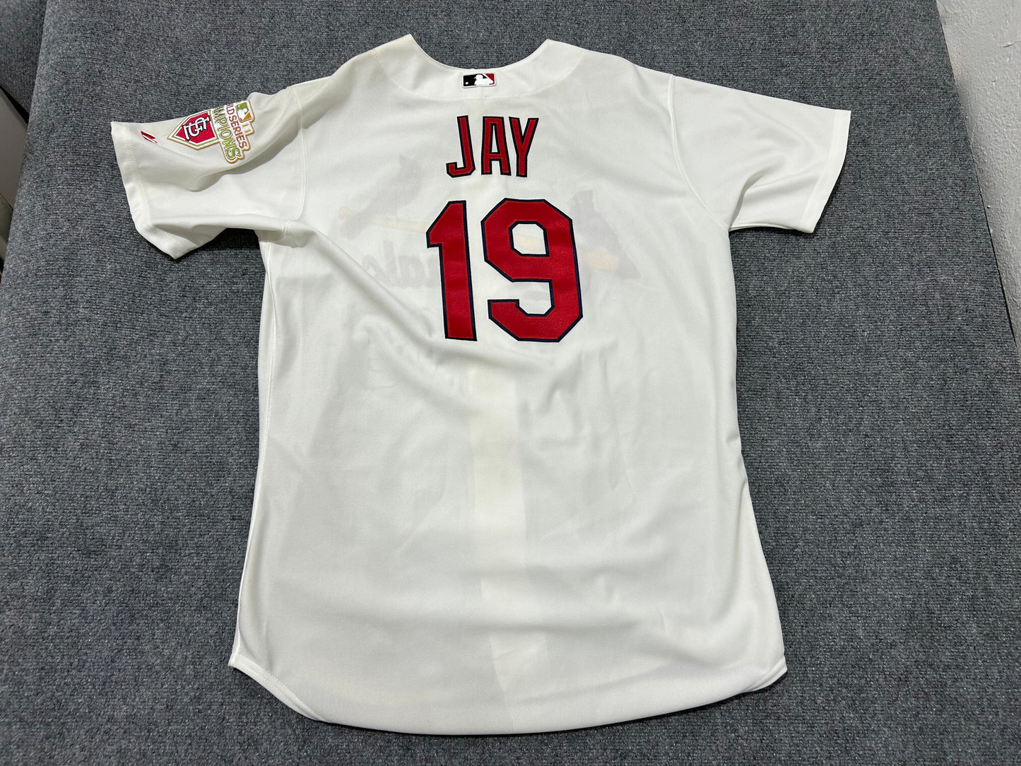 2011 St Louis Cardinals #19 Jay World Series Jersey - White Size 48