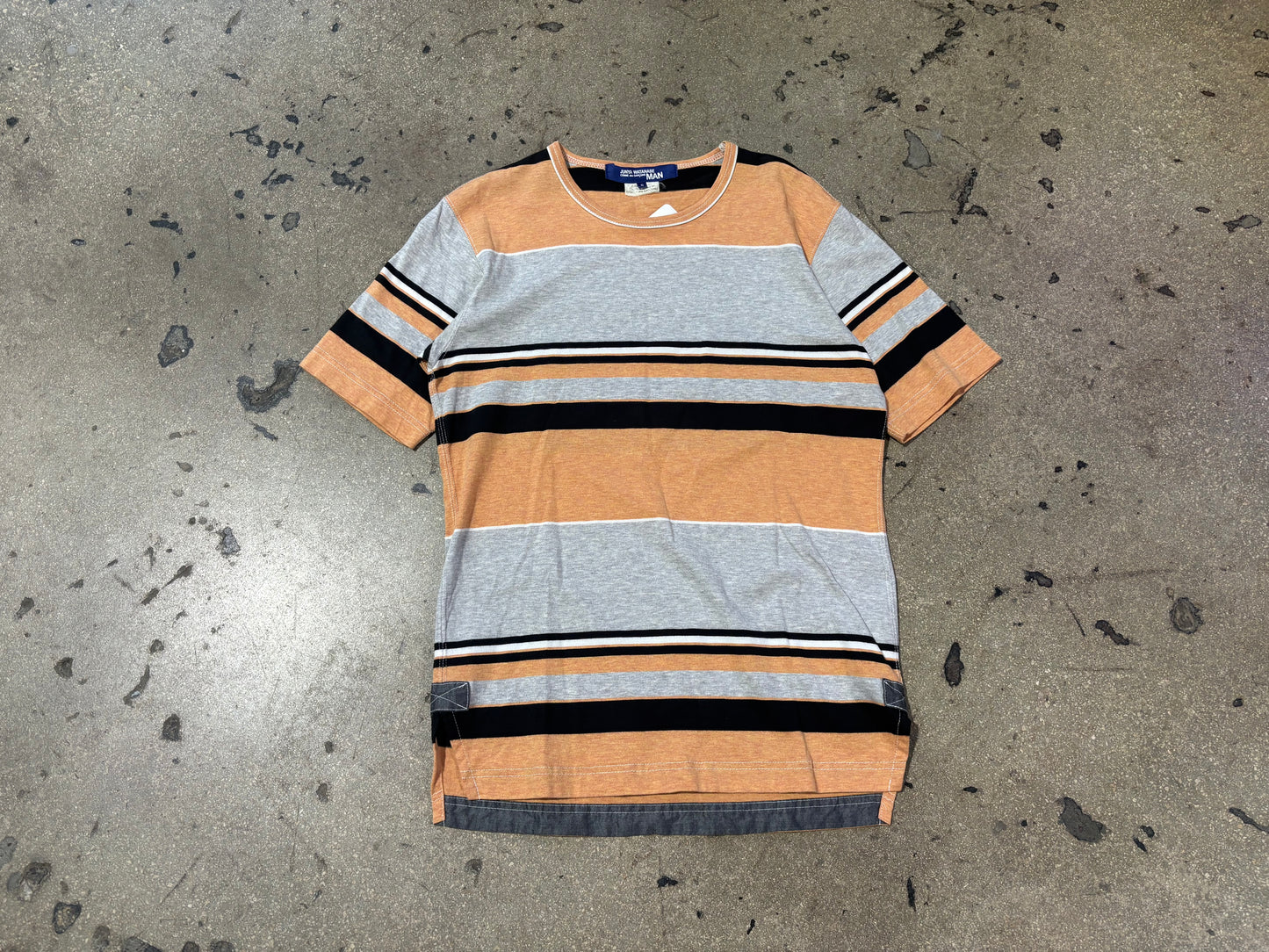 Junya Watanabe x Comme Des Garcons Striped Tee - Grey Size Small