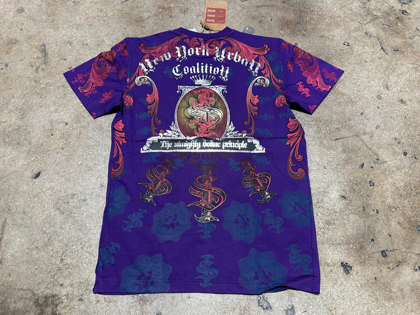 Raw Blue Absolute Crazy Print Tee - Purple/Multi Size Large