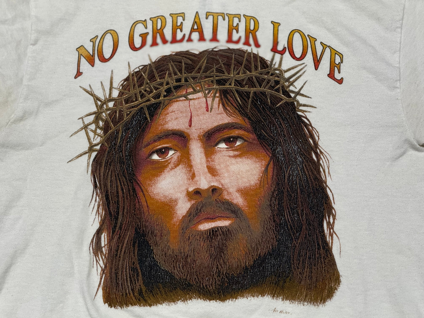 Jesus No Greater Love Tee - White Size Medium