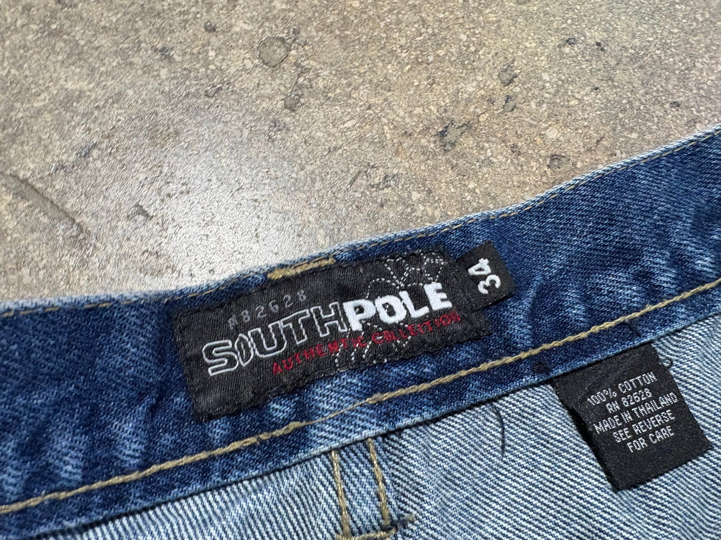 South Pole Baggy Carpenter Denim Jeans - Blue Size 34