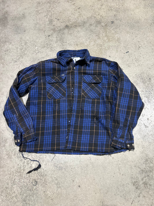 Reworked Carhartt Flannel - Blue/Black Size XXL