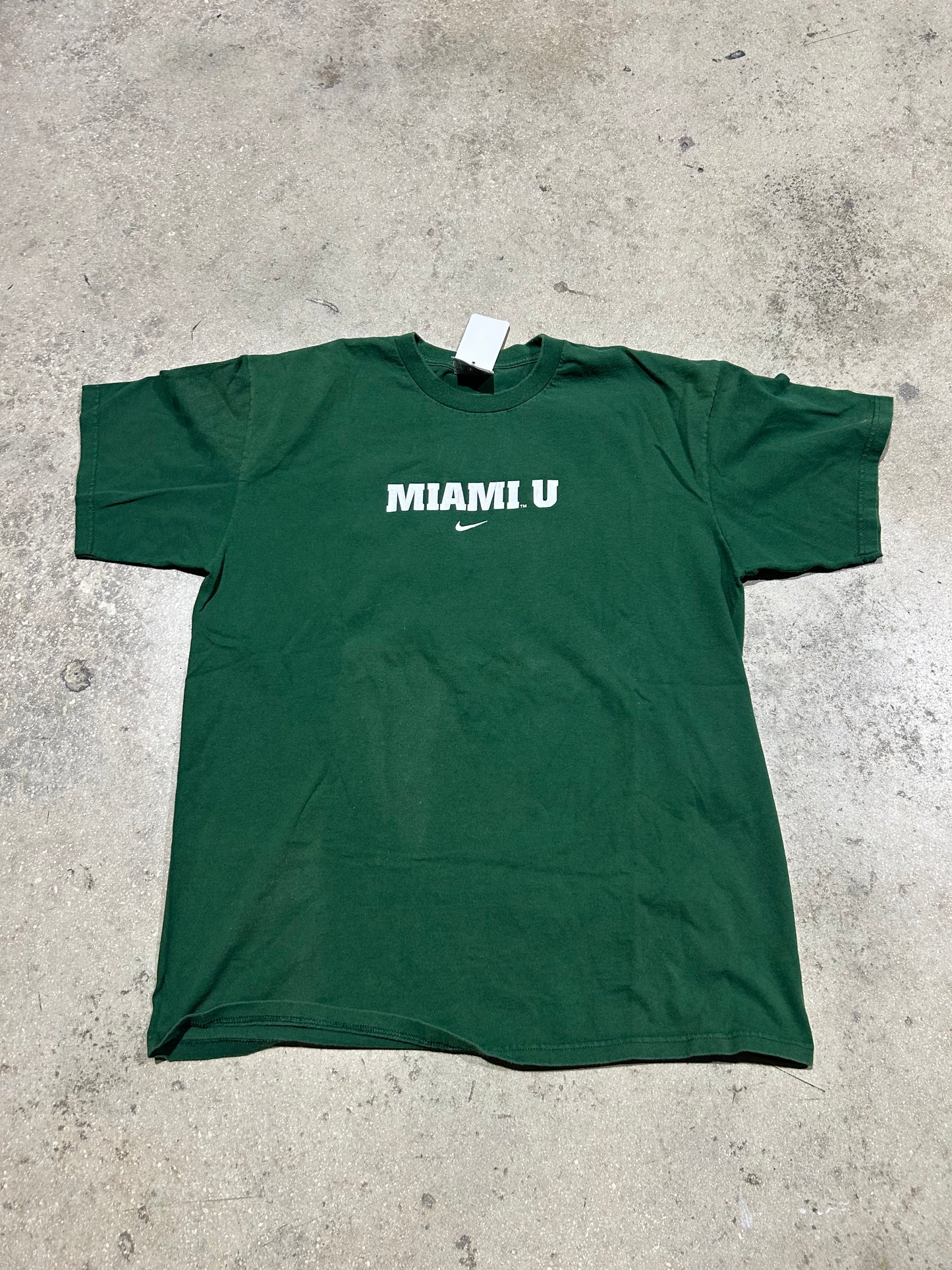 Miami U Back Hit Nike Tee - Green Size Large