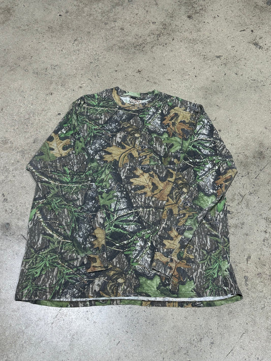 Mossy Oak L/S Camo Tee - Green Size XXXL