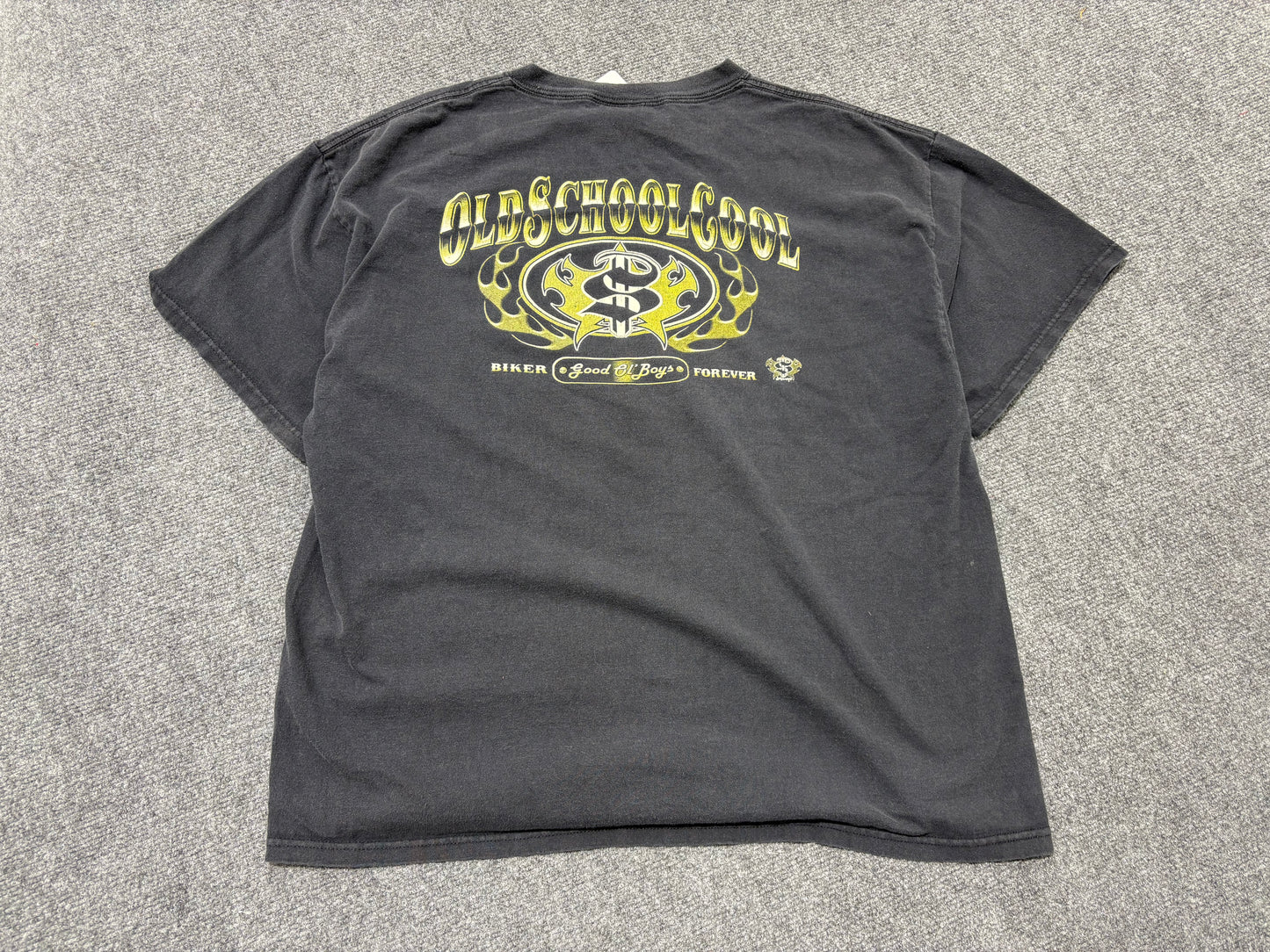 Old School Cool Biker Tee - Black Size XL