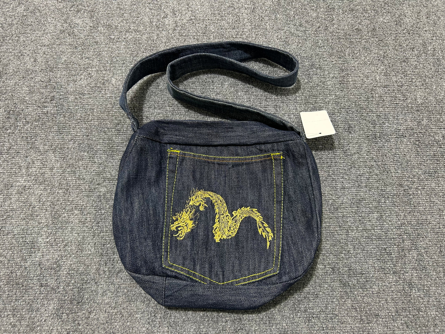 Reworked Evisu Denim Side Bag - Blue / Gold